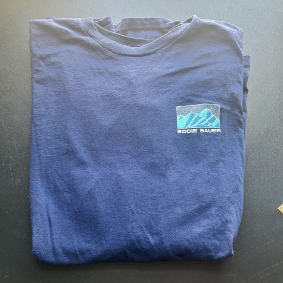 Eddie Bauer Men's Navy Tee with Logo - Picture 1 of 4